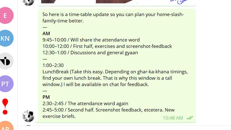 Telegram-Chat from Typography2, sicusiing timetables os sorts.